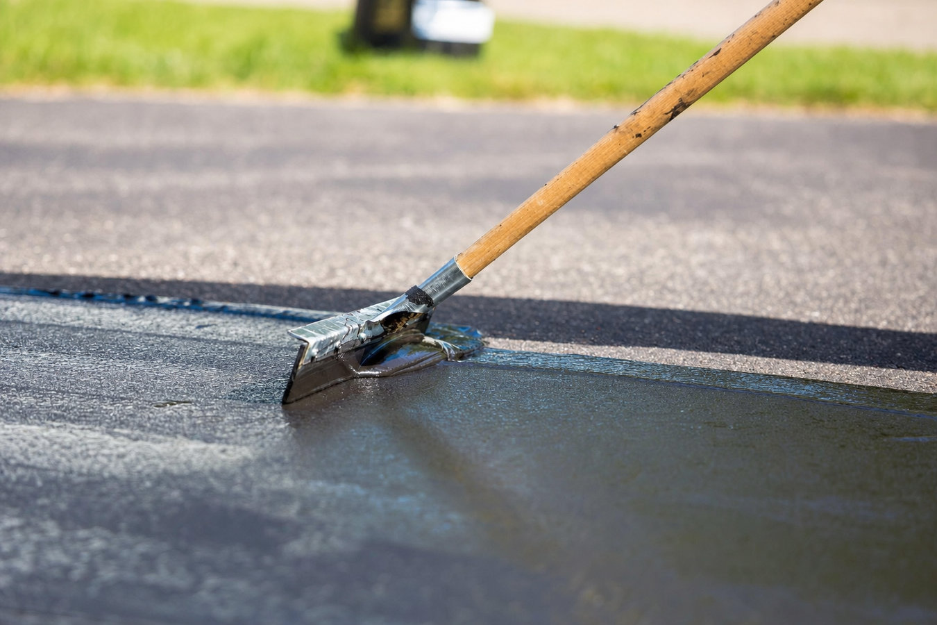 Asphalt sealcoating